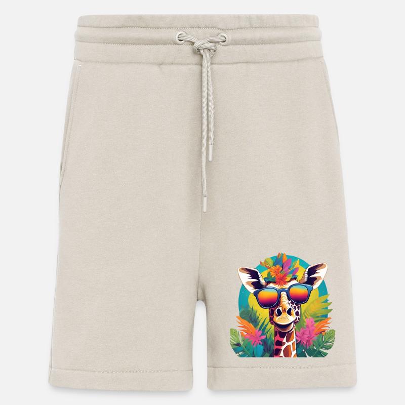 Lebendige Dschungel-Giraffe mit Sonnenbrille - Shorts - made by SPREAD - WARM CLAY