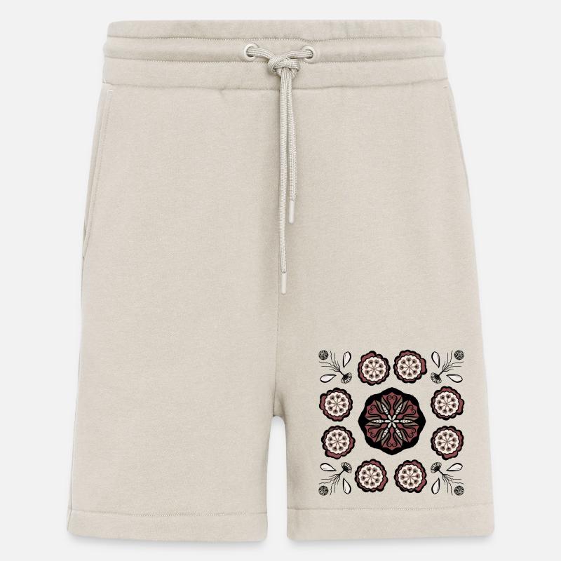 Dunkles Blütenmandala Muster - Shorts - made by SPREAD - WARM CLAY
