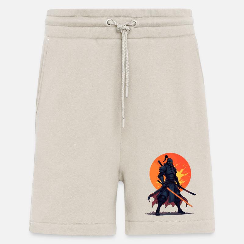 Dunkler Ninja-Krieger mit feuriger Klinge - Shorts - made by SPREAD - WARM CLAY
