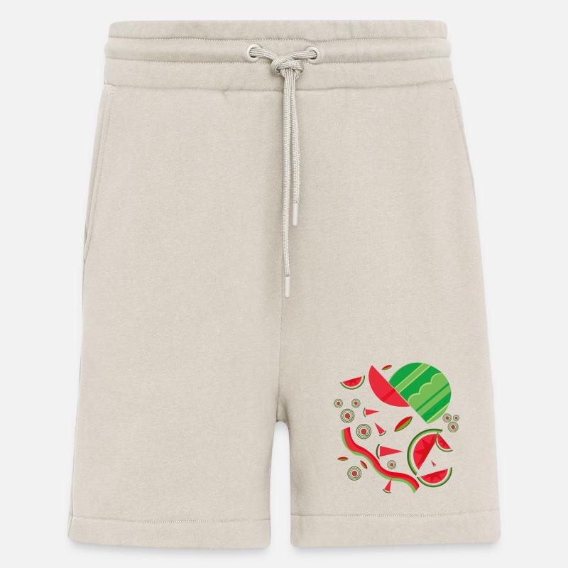 Design abstrait de pastèque - Short bio décontracté fabriqué en UE - WARM CLAY