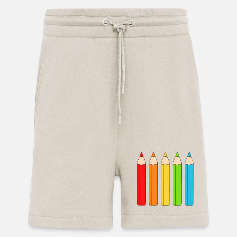 Vibrant Colour Pencil Array Design - Shorts - made by SPREAD - WARM CLAY