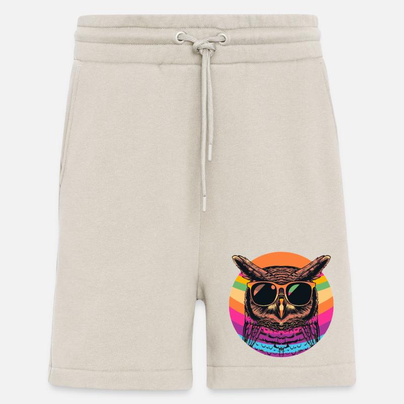 Bunte Retro Eule mit Sonnenbrille - Shorts - made by SPREAD - WARM CLAY