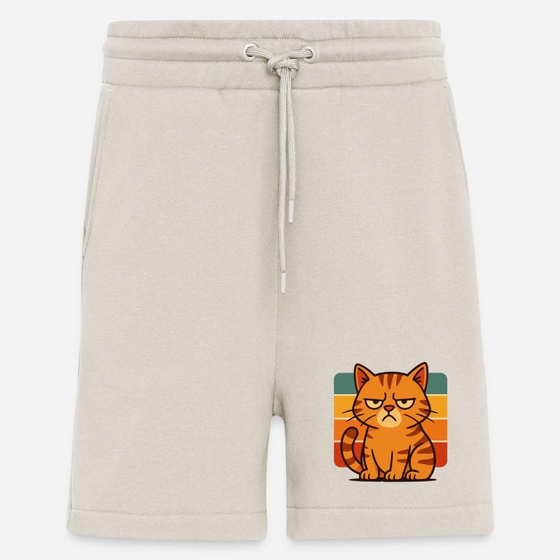 Mürrische Katze auf Retro-Gürteln - Shorts - made by SPREAD - WARM CLAY