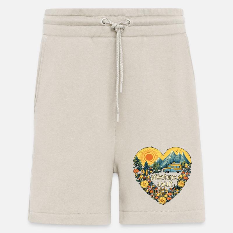 Des aventures de camping vous attendent - Short bio décontracté fabriqué en UE - WARM CLAY