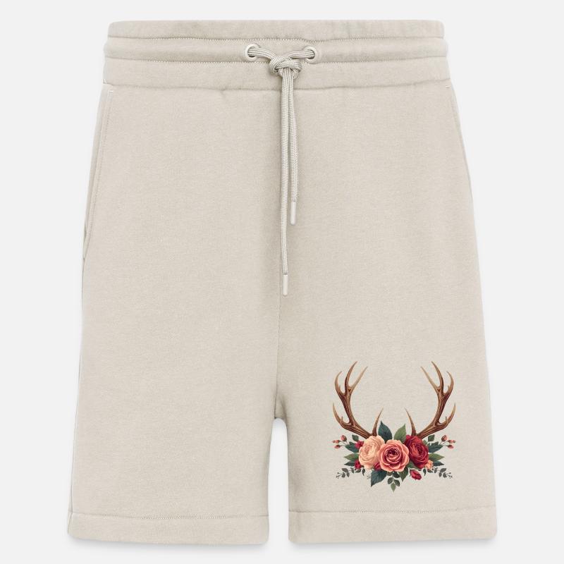 Hirschgeweih & Rosen - Boho Nature Design - Shorts - made by SPREAD - WARM CLAY