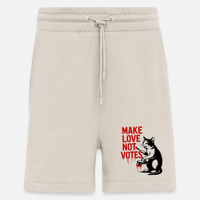 Make Love Not Votes Katze - Shorts - made by SPREAD - WARM CLAY