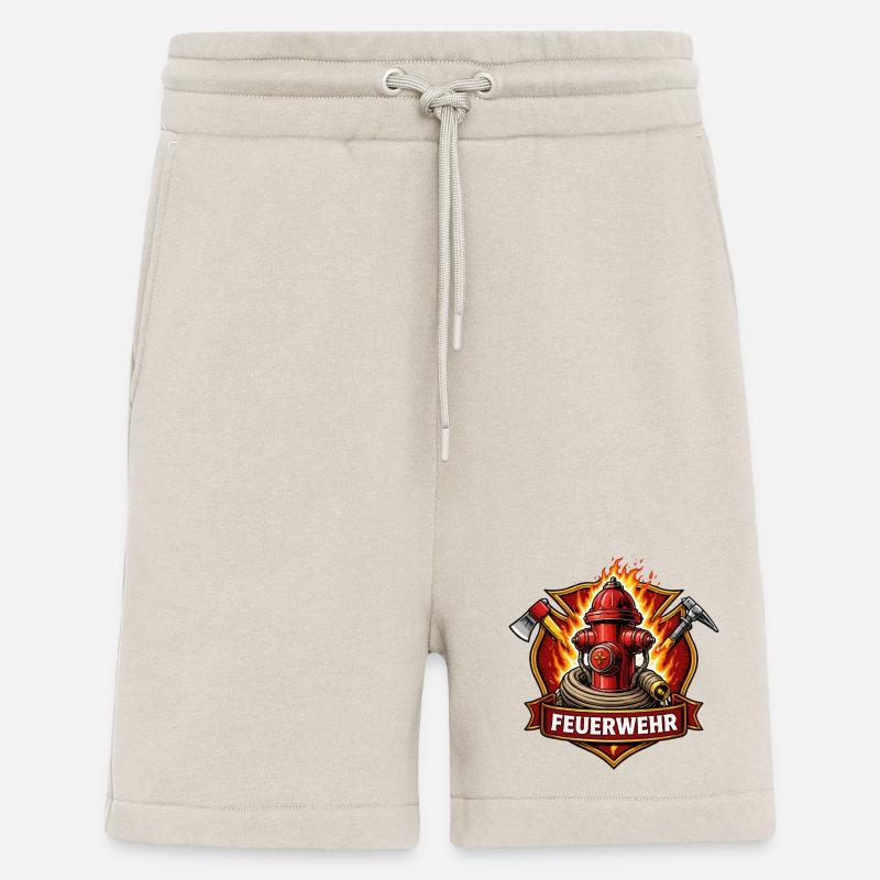 Fire Brigade Fire Hydrant Emblem - Shorts - made by SPREAD - WARM CLAY