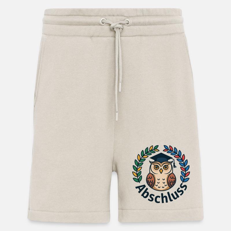 Abschluss-Eule mit Kranz und Mütze - Shorts - made by SPREAD - WARM CLAY