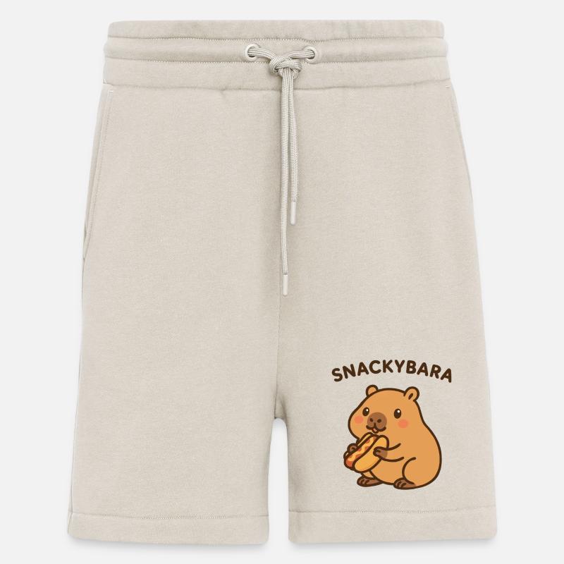 Snackybara – Capybara mit Hotdog - Shorts - made by SPREAD - WARM CLAY