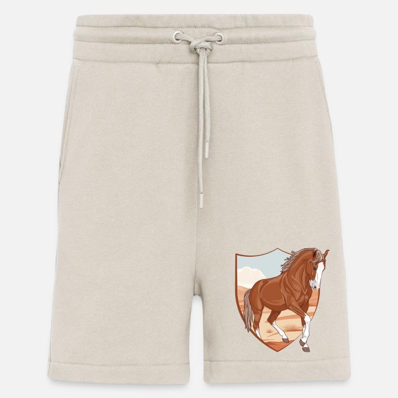 Ein Marwari-Pferd in einem Beet - Shorts - made by SPREAD - WARM CLAY