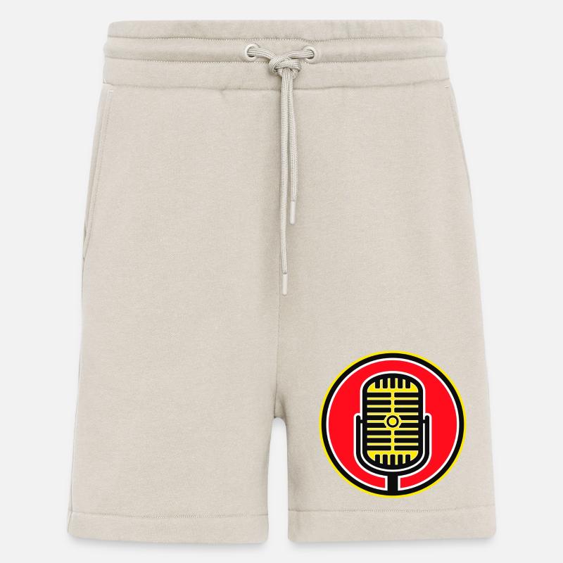 Distintivo Microfono Retrò - Pantaloncini ecologici casual Made in UE - WARM CLAY