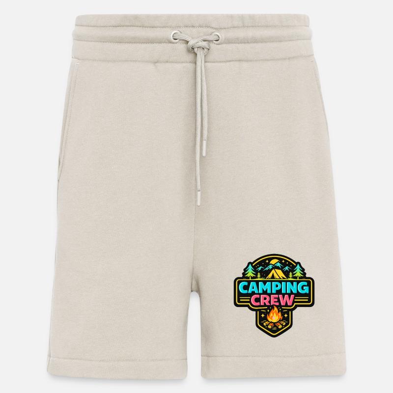 Badge de l’équipe de camping Néon - Short bio décontracté fabriqué en UE - WARM CLAY