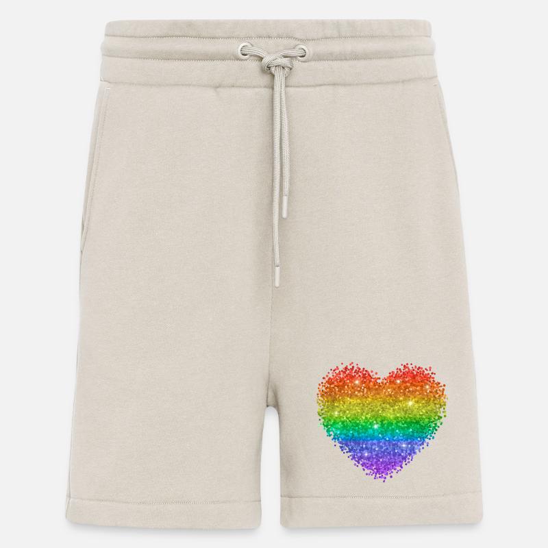 Rainbow Heart Glitter Dots - Shorts - made by SPREAD - WARM CLAY