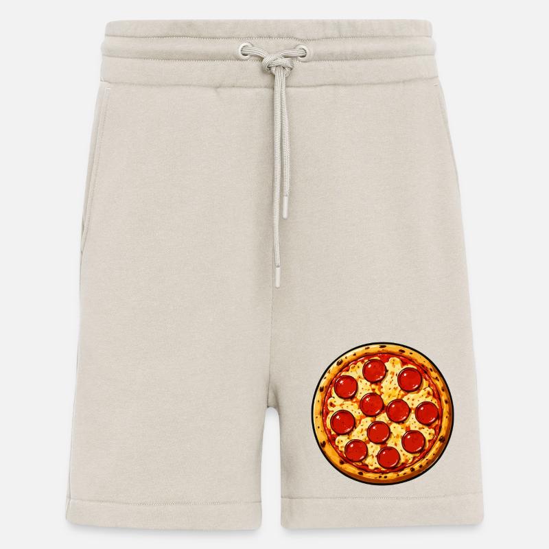 Pepperoni Pizza Illustration Comic Style - Shorts - made by SPREAD - WARM CLAY