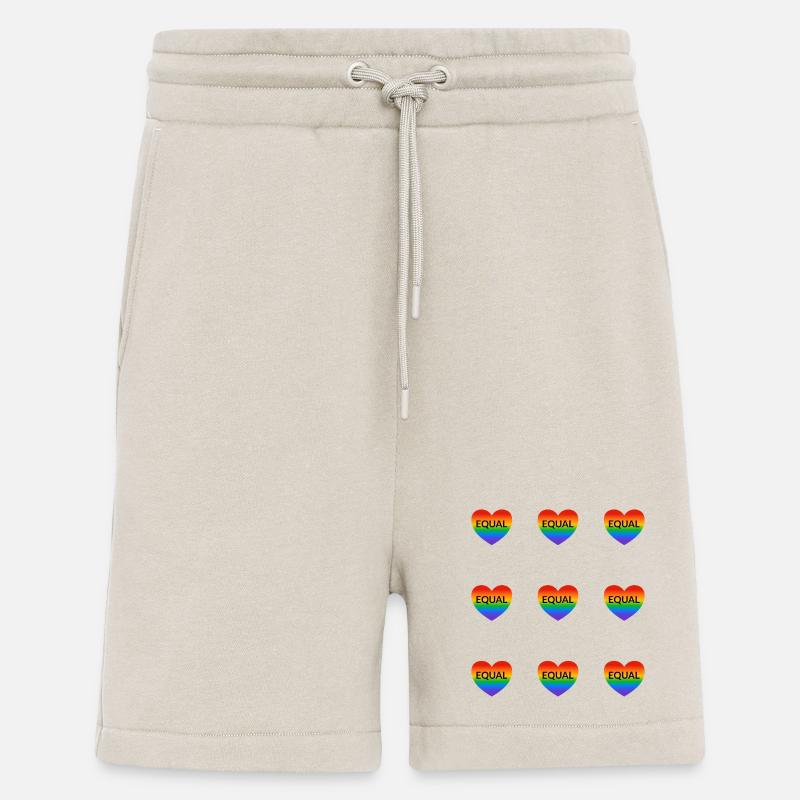 Fierté LGBT Rainbow Equal Heart - Short bio décontracté fabriqué en UE - WARM CLAY