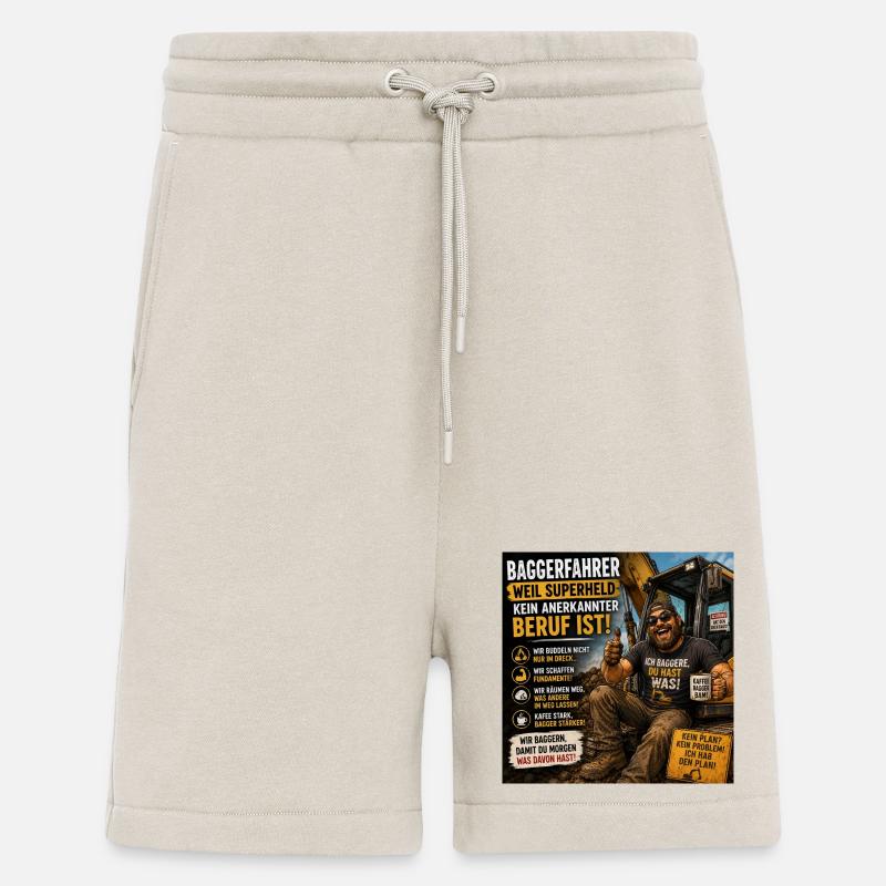 Baggerfahrer Humor Spruchshirt - Shorts - made by SPREAD - WARM CLAY