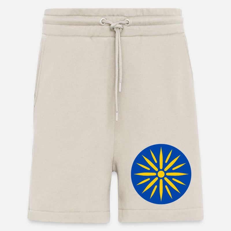 Blue sun in rays - Shorts - made by SPREAD - WARM CLAY