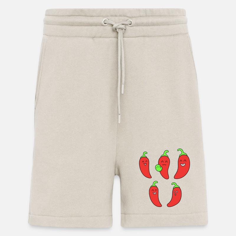 Drôle de tête de chili - Short bio décontracté fabriqué en UE - WARM CLAY