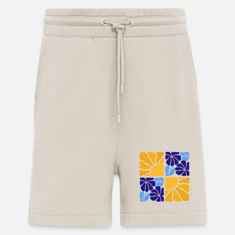 70s Retro Blumen & Sonne Design - Shorts - made by SPREAD - WARM CLAY
