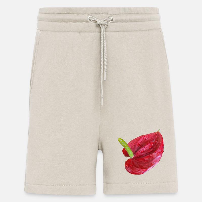 Vibrant_Red_Anthurium_Flower - Shorts - made by SPREAD - WARM CLAY