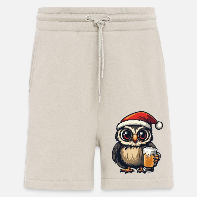Owl Bière Noël Noël - Short bio décontracté fabriqué en UE - WARM CLAY