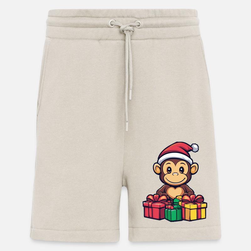 Cadeaux de Noël Singe - Short bio décontracté fabriqué en UE - WARM CLAY