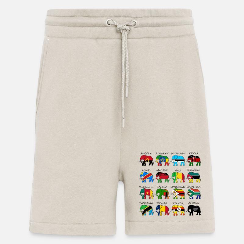 ELEFANTEN AFRIKAS mit Flaggen - Shorts - made by SPREAD - WARM CLAY