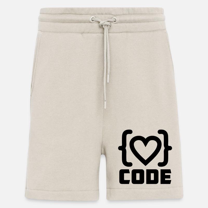 Herzprogrammierer Code Logo mit Text CODE - Shorts - made by SPREAD - WARM CLAY