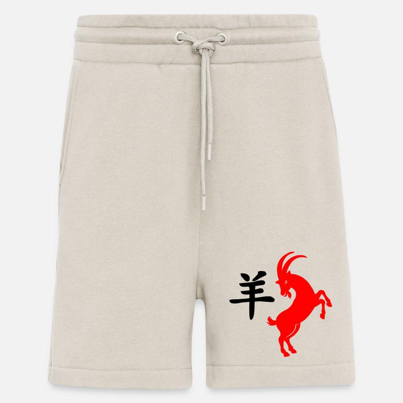 Chinesische Schrift mit roter Ziege - Shorts - made by SPREAD - WARM CLAY