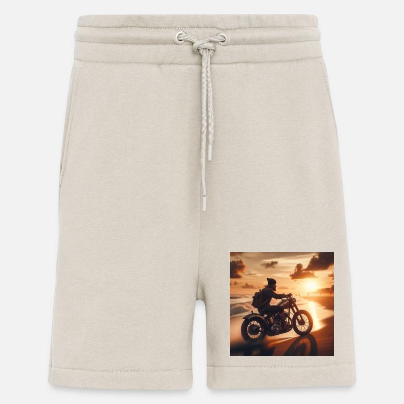 Motorcycle Old Sunset 2 - Shorts - made by SPREAD - WARM CLAY