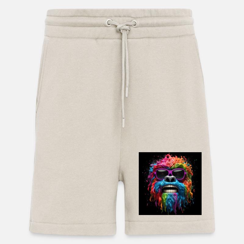 Psychedelic gorilla with sunglasses - Shorts - made by SPREAD - WARM CLAY