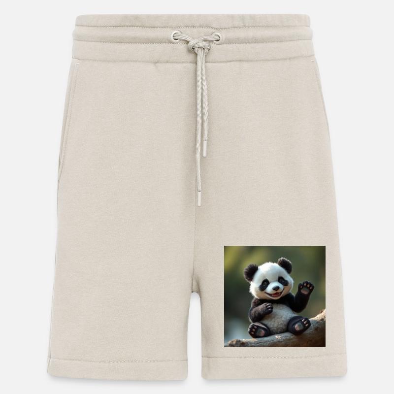 Panda mignon en 3D - Short bio décontracté fabriqué en UE - WARM CLAY