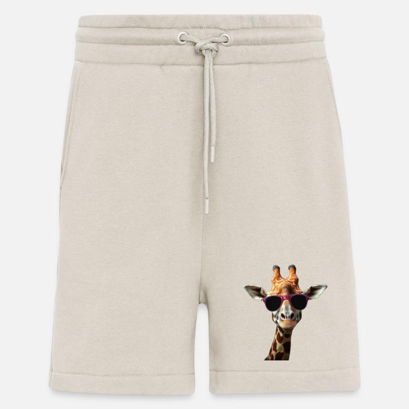 Girafe avec un style d'enfer - Short bio décontracté fabriqué en UE - WARM CLAY