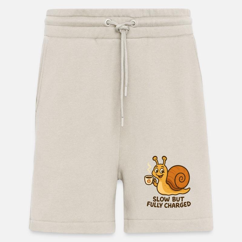 Drôle d’escargot au café - Short bio décontracté fabriqué en UE - WARM CLAY