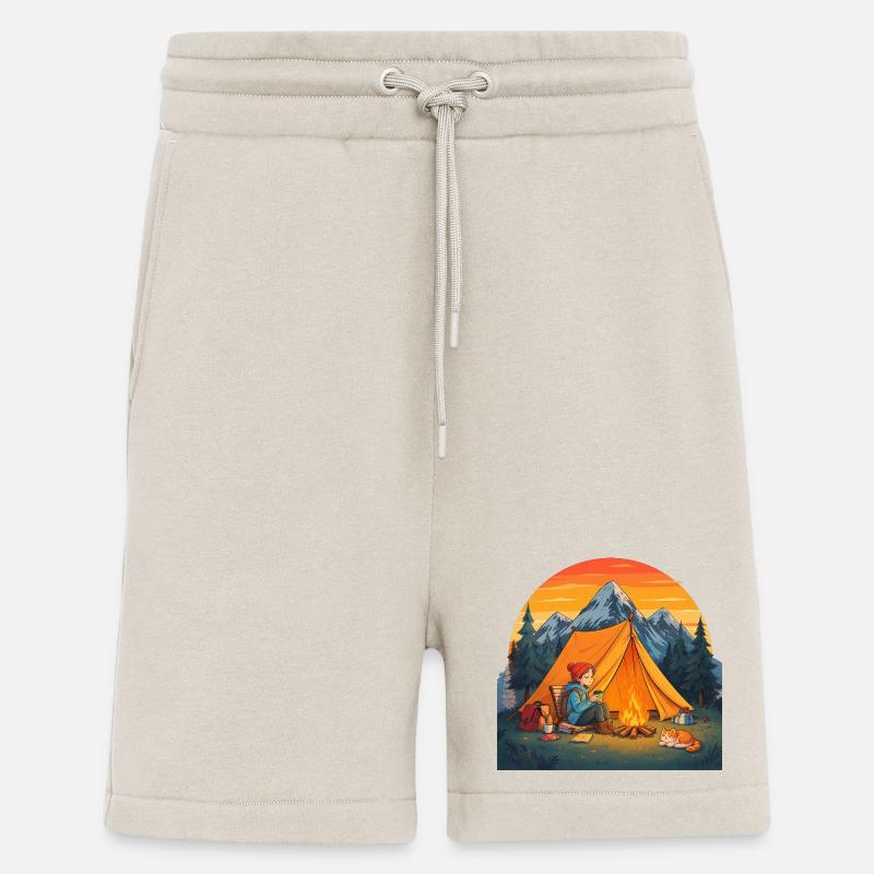 Camping mit Katze - Shorts - made by SPREAD - WARM CLAY
