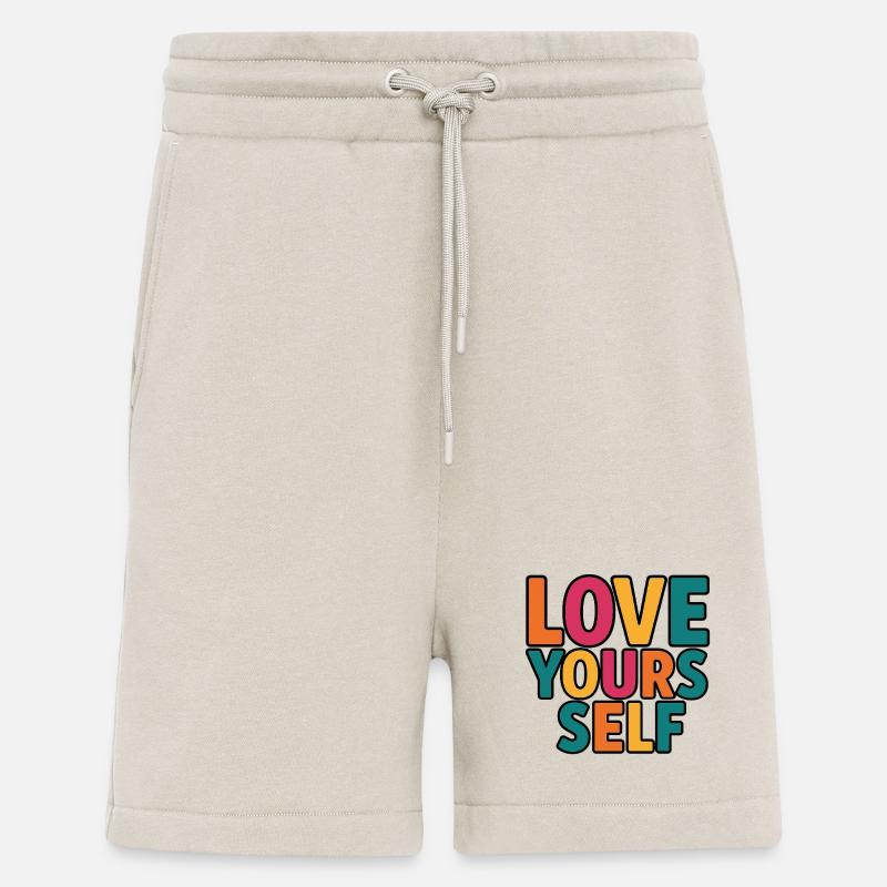 Bunte Botschaft zum Selbstwertgefühl - Shorts - made by SPREAD - WARM CLAY