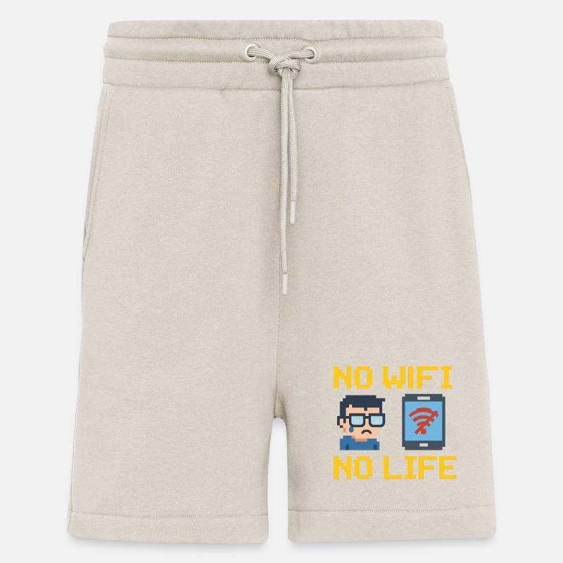 Pas de WiFi, pas de vie - Short bio décontracté fabriqué en UE - WARM CLAY