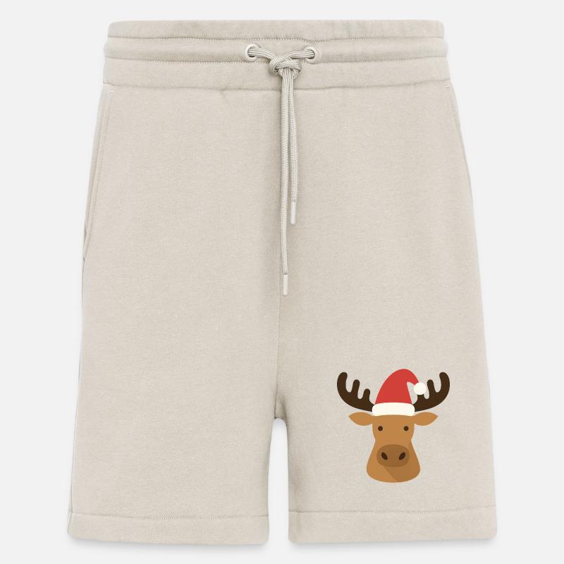 Witziger Elch mit Weihnachtsmütze - Shorts - made by SPREAD - WARM CLAY