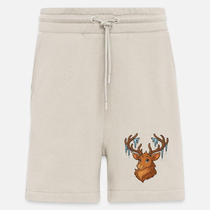 Winterhirsch mit Eiszapfen - Shorts - made by SPREAD - WARM CLAY