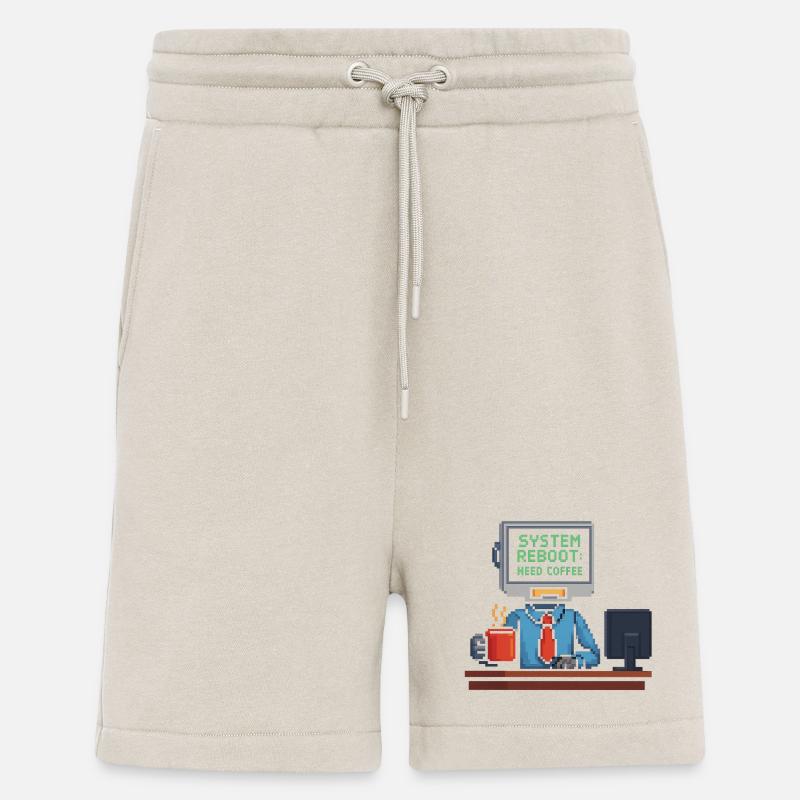 System Reboot Need Coffee - Shorts - made by SPREAD - WARM CLAY