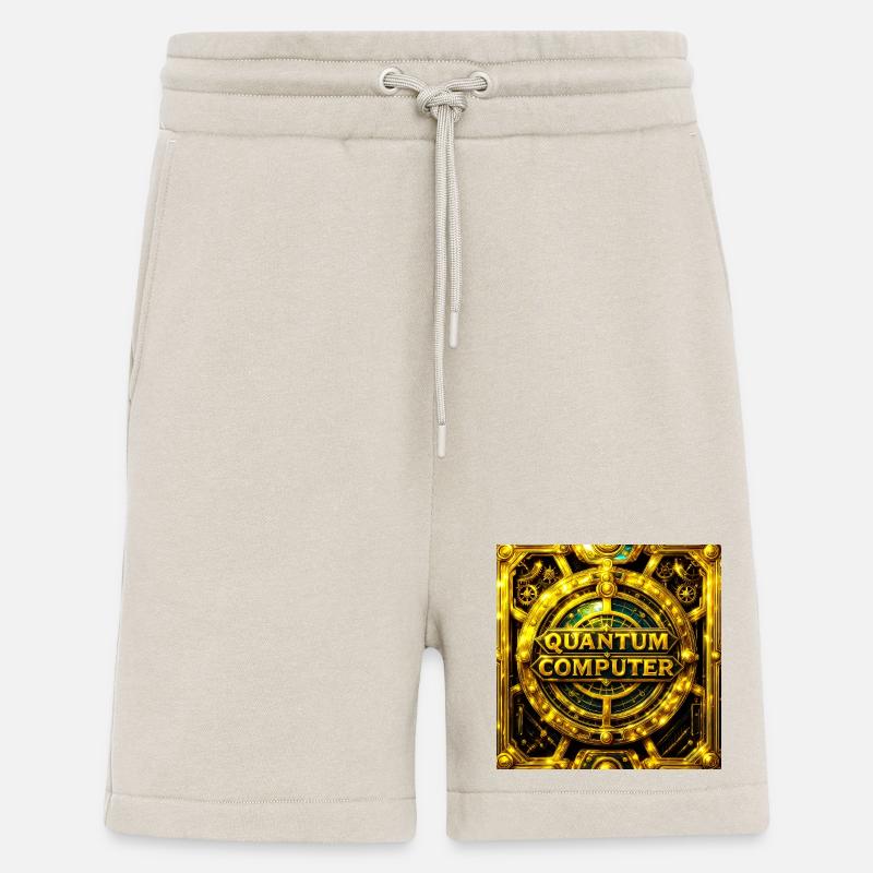 Golden Quantum Computer Emblem - Shorts - made by SPREAD - WARM CLAY