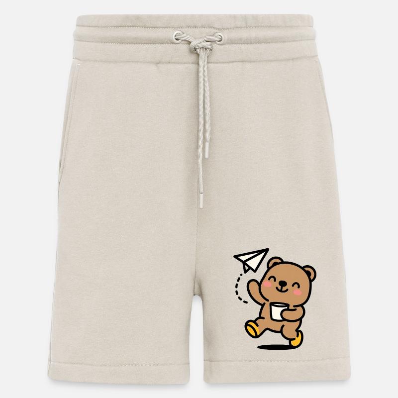 Glücklicher Teddybär mit Papierflieger - Shorts - made by SPREAD - WARM CLAY