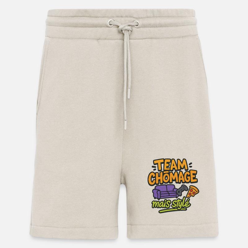 Team chomage mais stylé - Short bio décontracté fabriqué en UE - WARM CLAY
