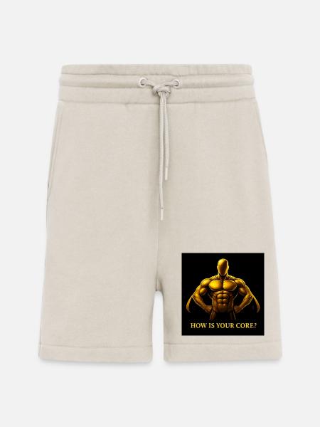 Gouden Kernheld Fitness Illustratie - Organic relaxed shorts made in EU - WARM CLAY