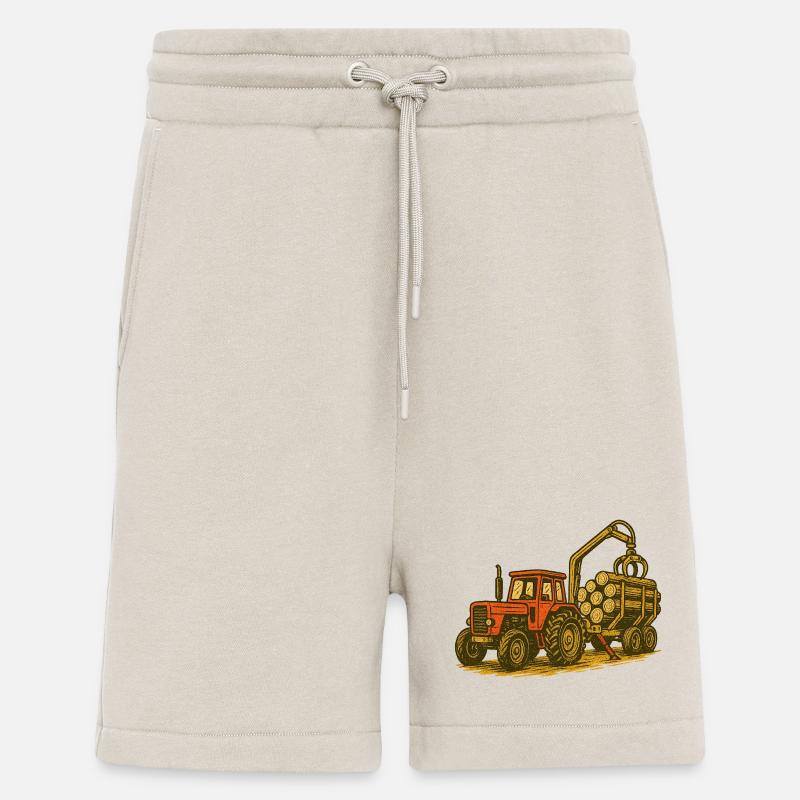 Forsttraktor mit Holzlast - Shorts - made by SPREAD - WARM CLAY