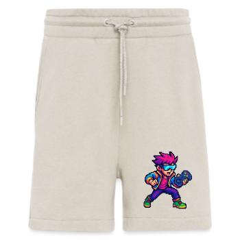 Retro Pixelheld mit Controller - Shorts - made by SPREAD - WARM CLAY - Vorne