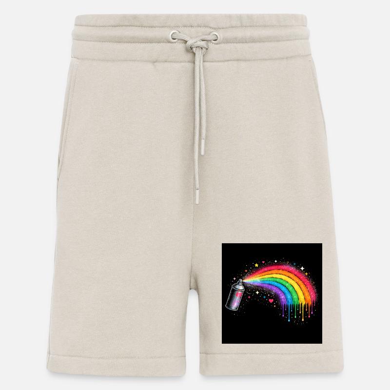 Regenbogen-Spray Kunst - Shorts - made by SPREAD - WARM CLAY