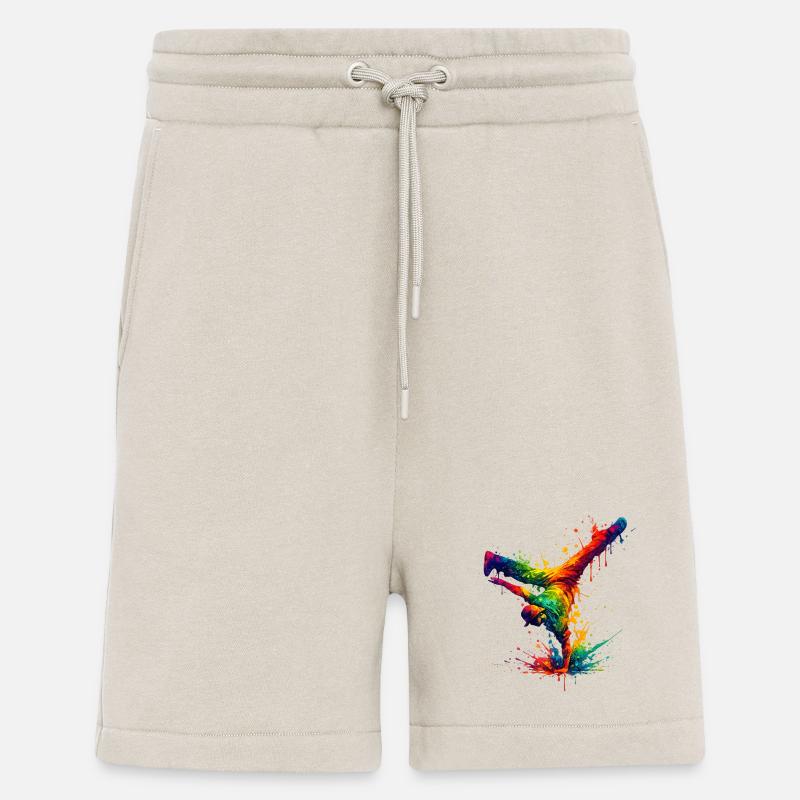 Main Danse Arc-en-Ciel Éclaboussée - Short bio décontracté fabriqué en UE - WARM CLAY