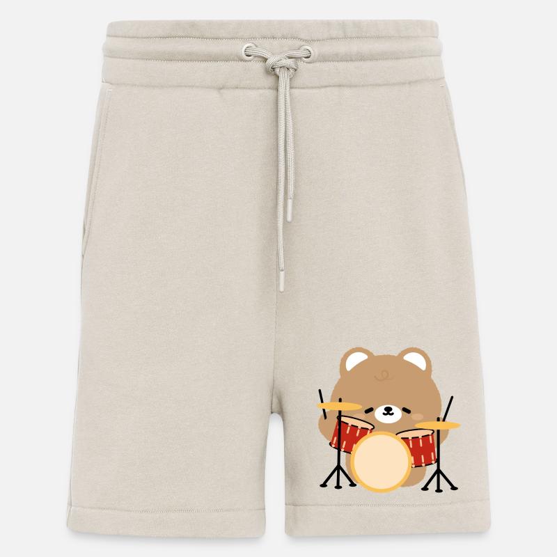 Bear Drummer Pop Art - Shorts - made by SPREAD - WARM CLAY