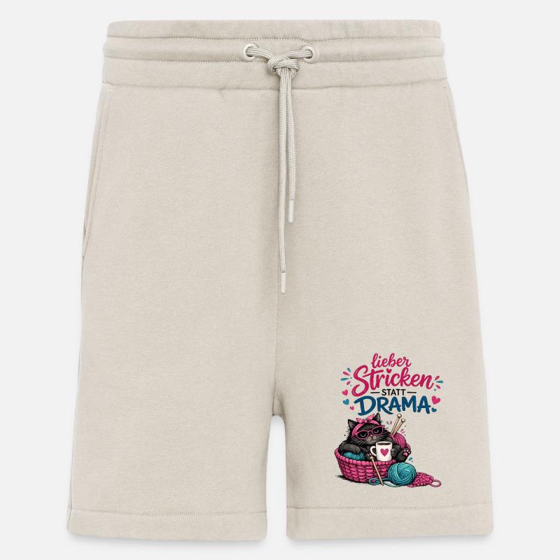 Lieber Stricken statt Drama - Shorts - made by SPREAD - WARM CLAY